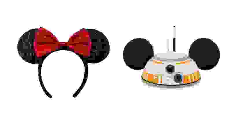 Minnie mouse ears and BB-8 hat with mouse ears