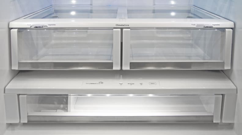 Retentive produce drawers will keep fruit sweet and lettuce crisp, hence the nickname "crisper drawers."