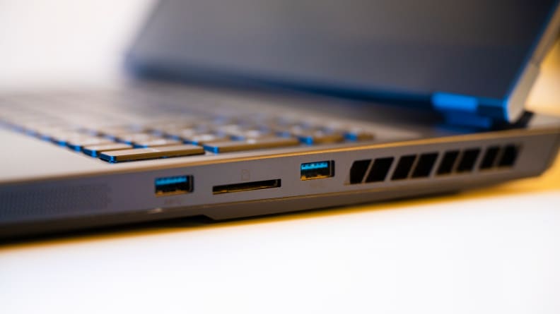 Closeup of side of laptop