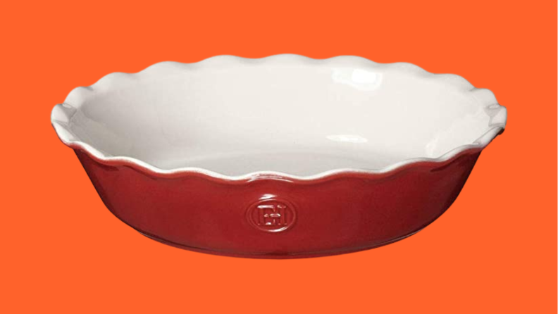 Red pie dish