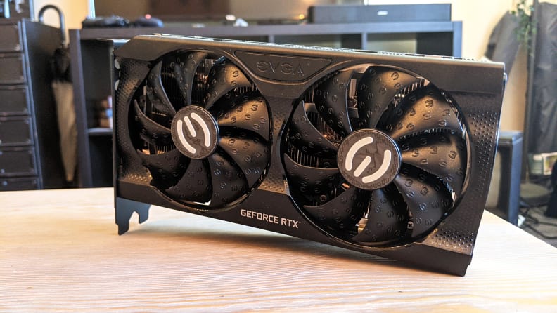 A GPU standing on its side