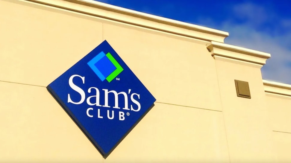 Outside sign of Sam's Club superstore.