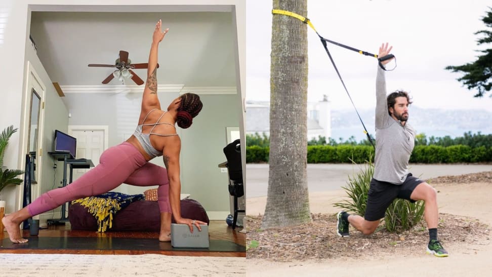 fitness equipment, yoga block, TRX