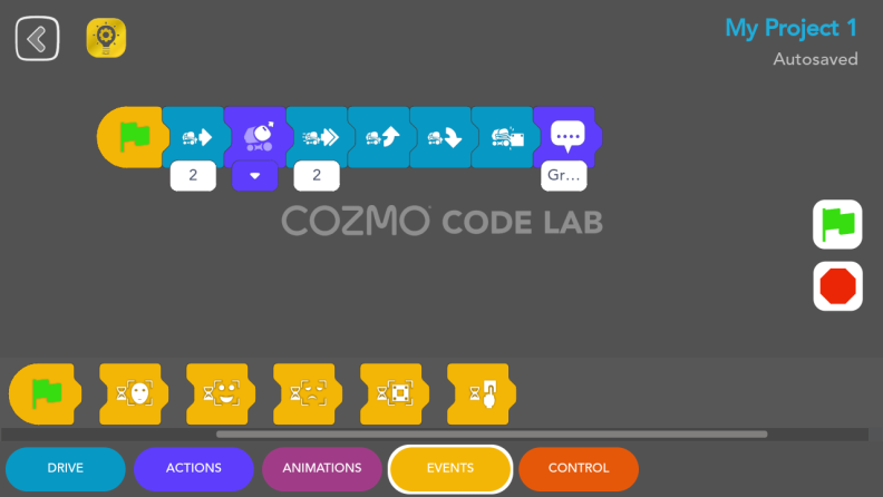 Cozmo应用程序中的代码实验室