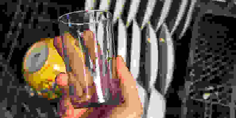 Redeposit on a drinking glass