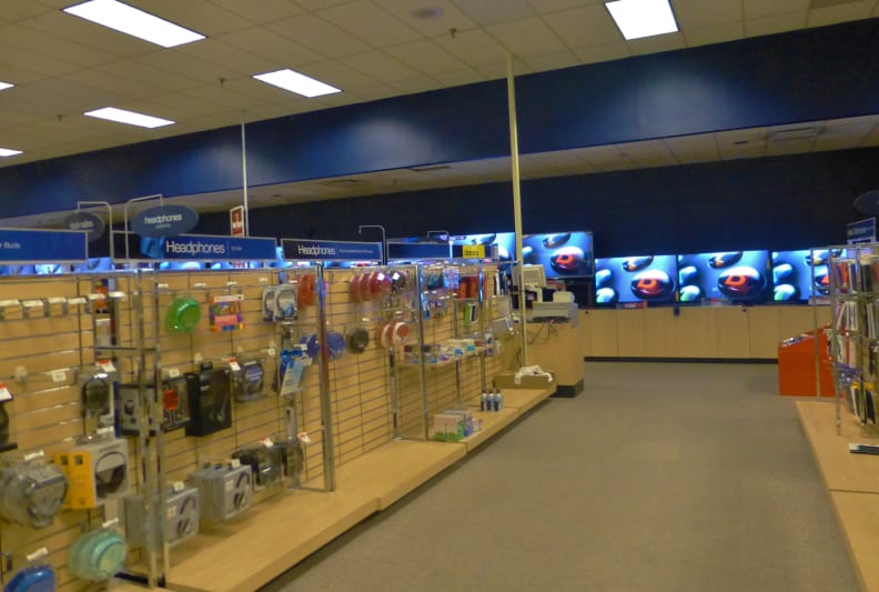 The electronics department inside a Sears in Sandusky, Ohio.