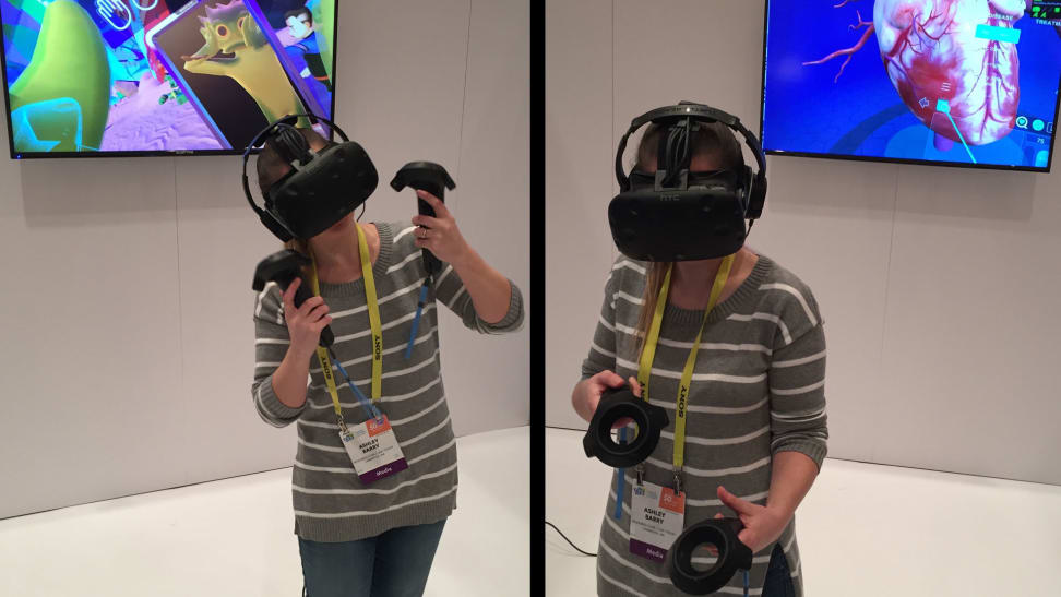 HTC Vive showed off its new accessories, headsets, and demos.