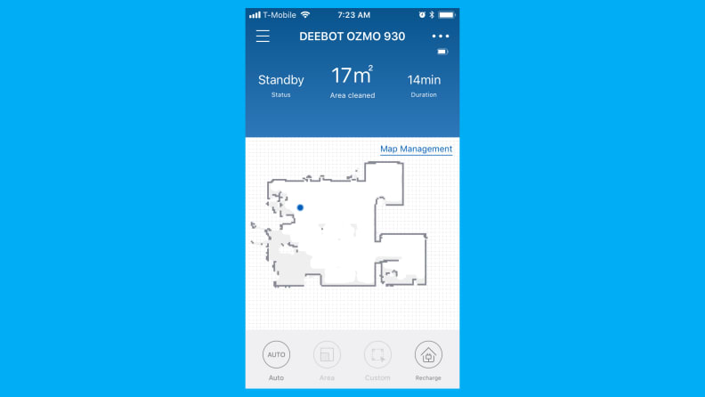 The map tells you cycle time and area cleaned.