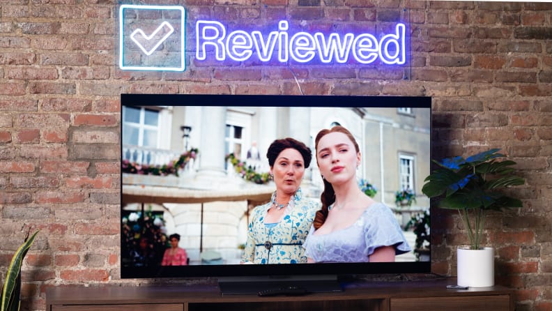 The LG C2 OLED TV displaying 4K/HDR content in a living room setting