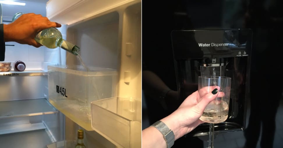 Blogger Clare Potts hacks her fridge to dispense wine, and we love her for it.