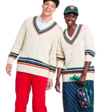 Product image of Unisex Croquet Stripe Cable Knit Sweater