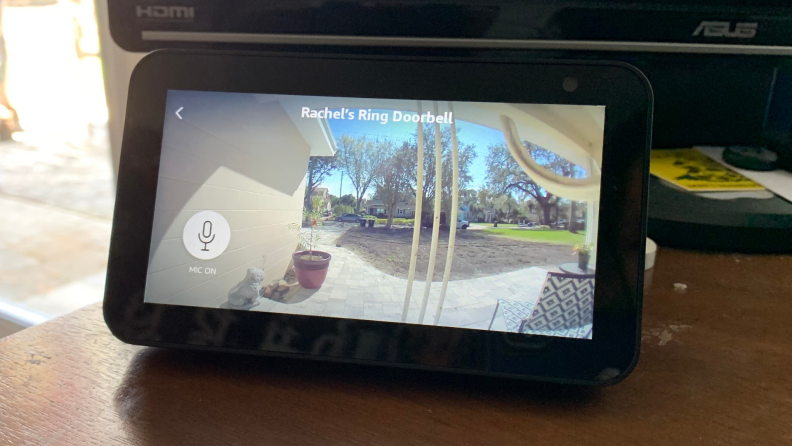 Here's the view from a Ring Video Doorbell on an Echo Show 5.