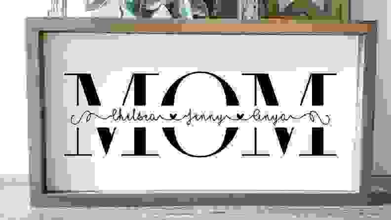 For the mom with multiple kids: Custom name Mother’s Day decor