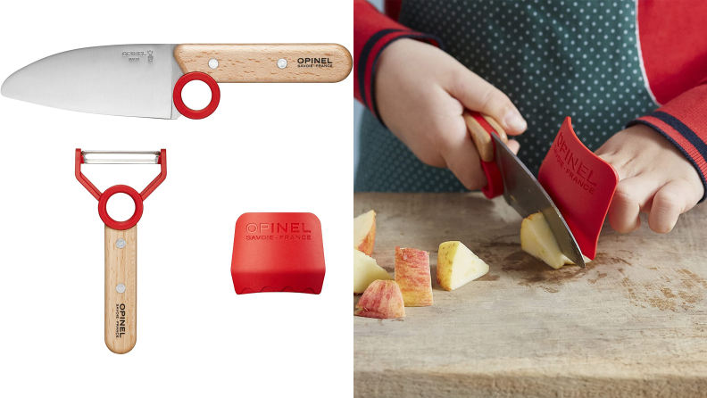 A child-sized knife makes food prep more fun.