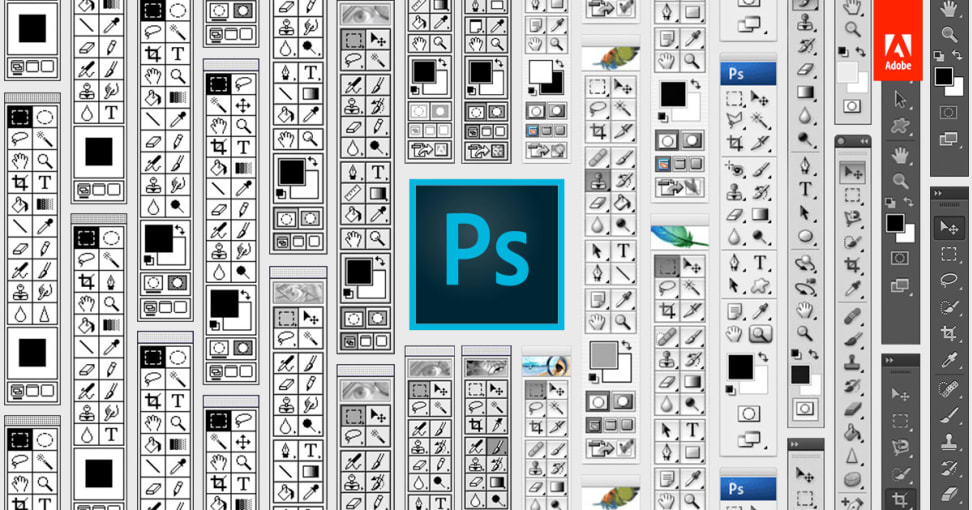 The evolution of the Photoshop toolbar