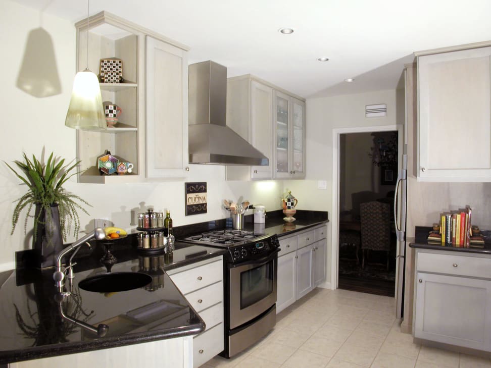 Kitchen with stainless steel appliances