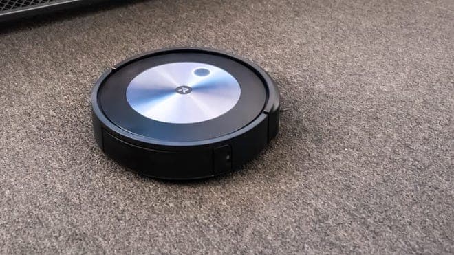 Robot vacuum on floor