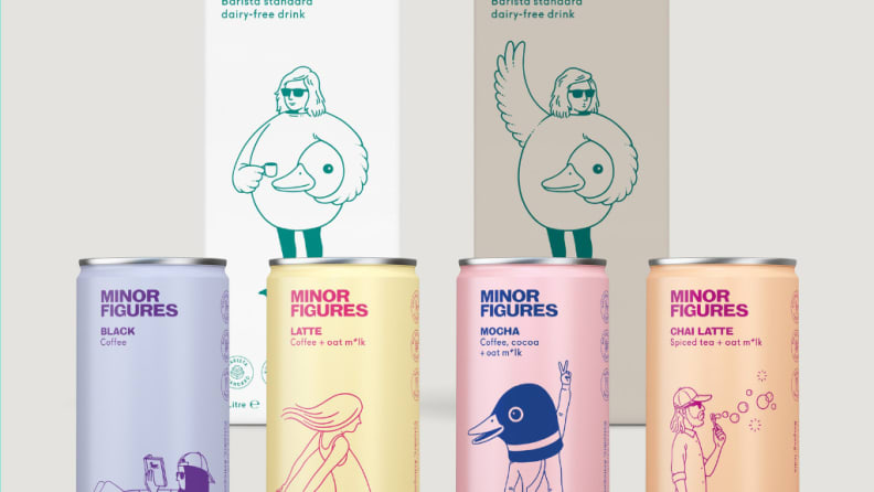 colorful bottles of canned coffee