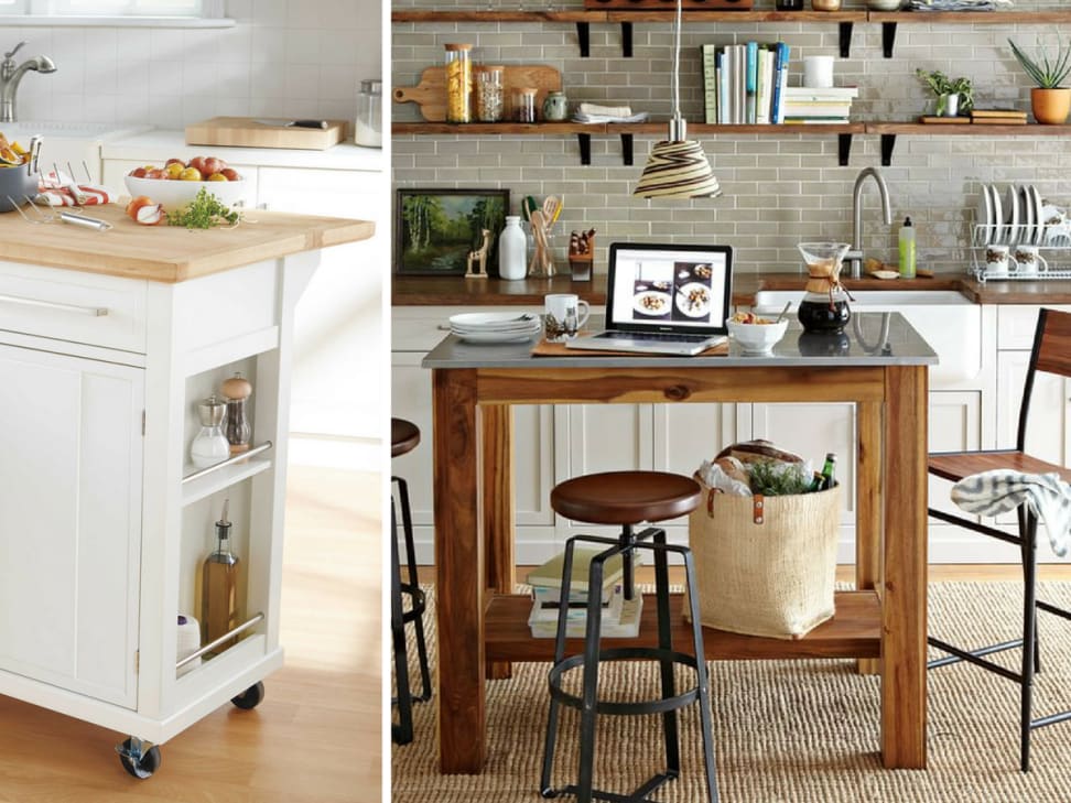 These 10 Portable Islands Work Hard In, Mobile Islands For Small Kitchens