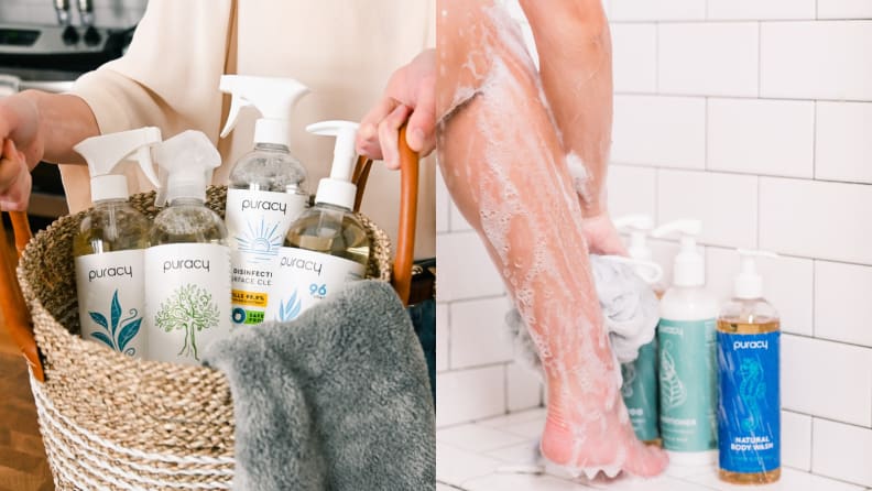Cleaning products and shaving cream.