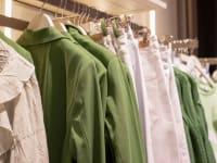 Clothing collection on hangers in the store