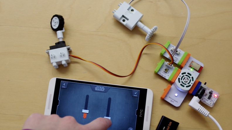 The Droid Inventor Kit involves assembling motors, wheels, and servos that move R2 around.