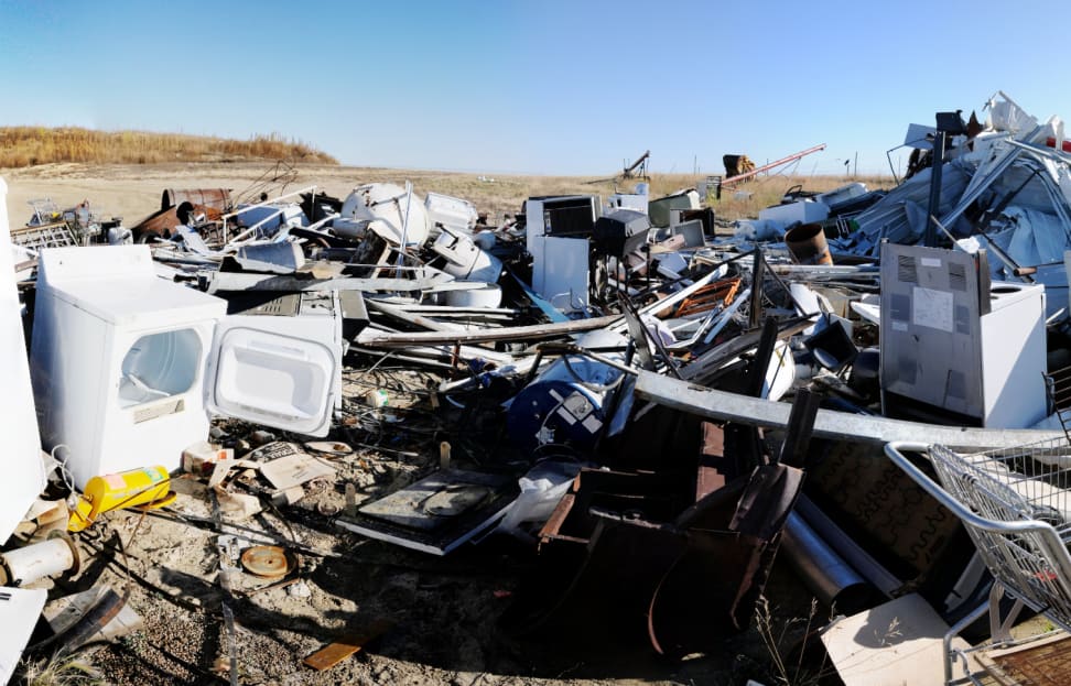 Appliances in a scrapyard