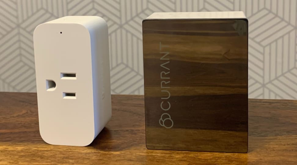 Amazon Smart Plug (left) and the Currant WiFi Smart Outlet (right)