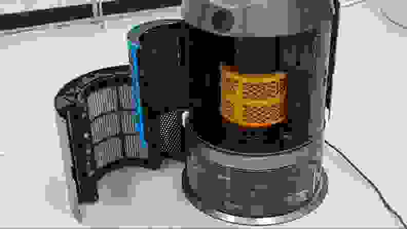 Close up of the filter inside an air purifier.