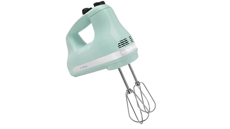 A KitchenAid hand mixer.