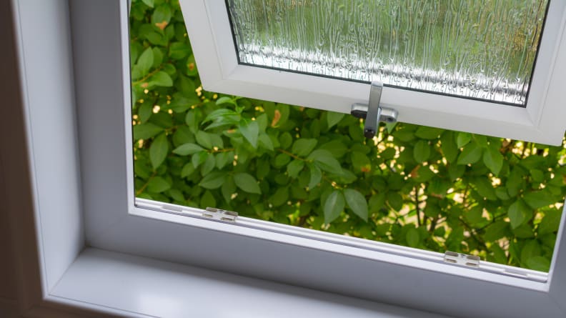 An open bathroom window
