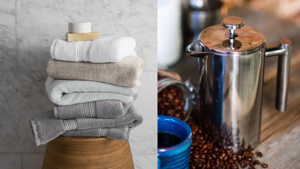 Bath towels french press