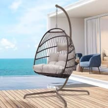 Product image of Nicesoul Foldable PE Wicker Hanging Egg Swing Chair