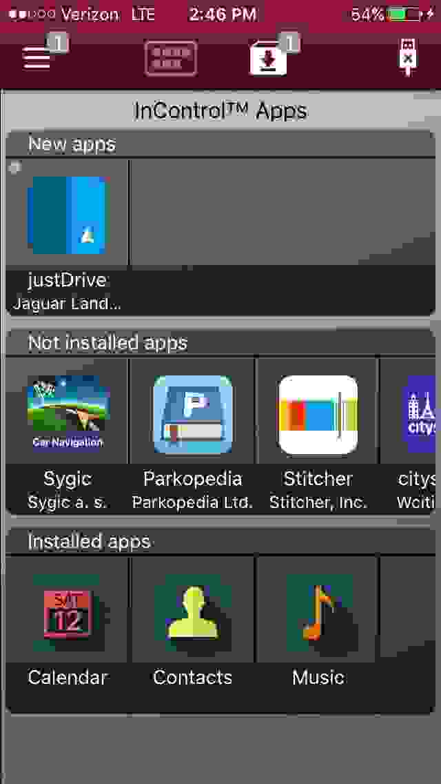 Jaguar InControl Apps on a smart phone