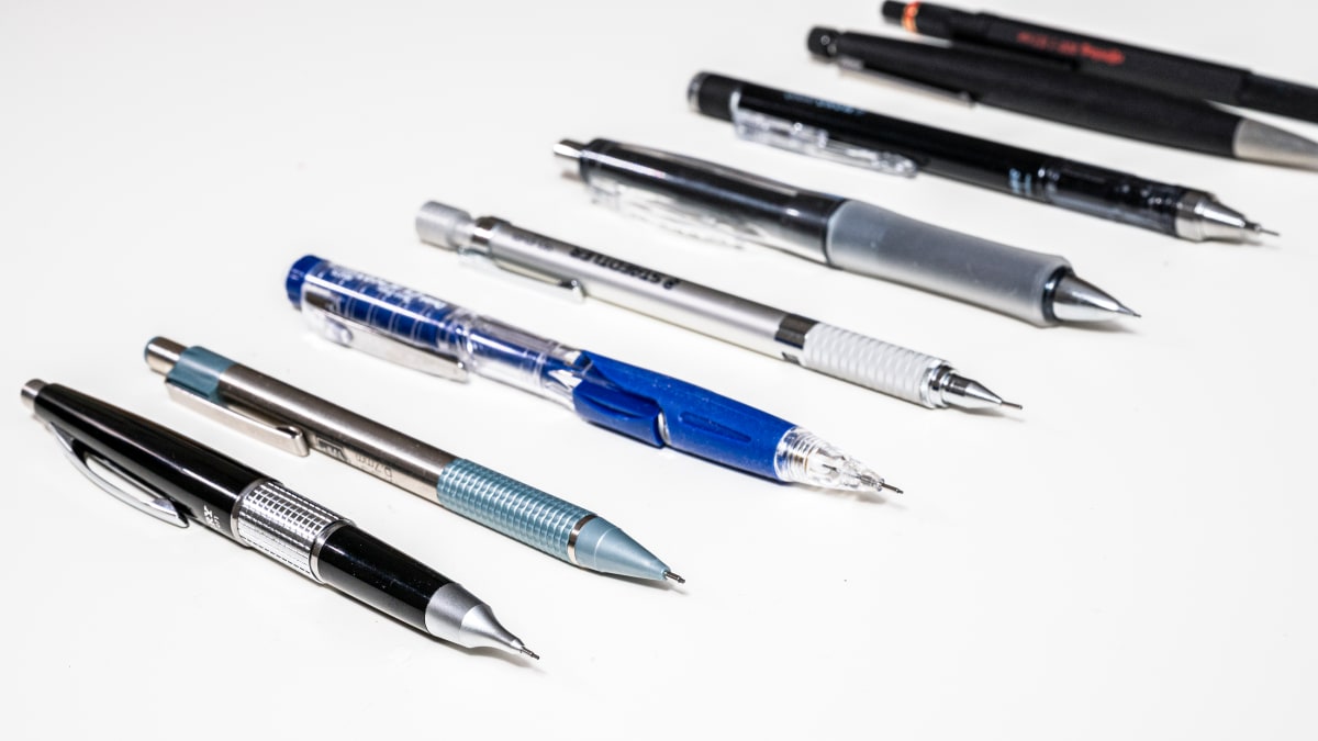 New Mechanical Pencil Set Transparent Plastic Shell Simple Style Writing Pen 