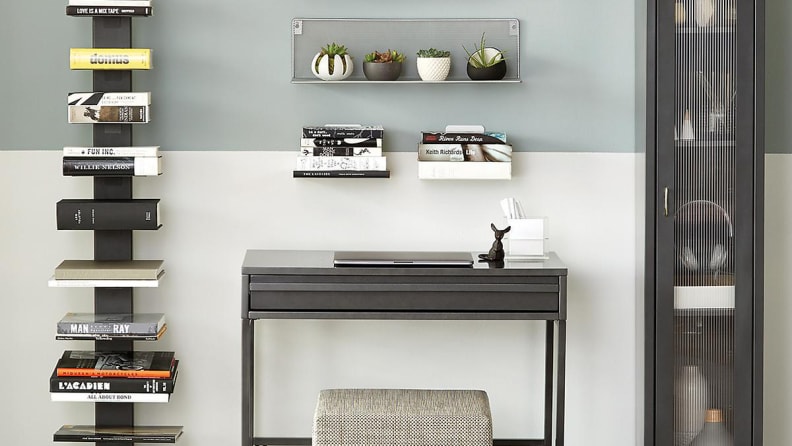 Keep your books in plain sight, with this vertical storage unit from The Container Store