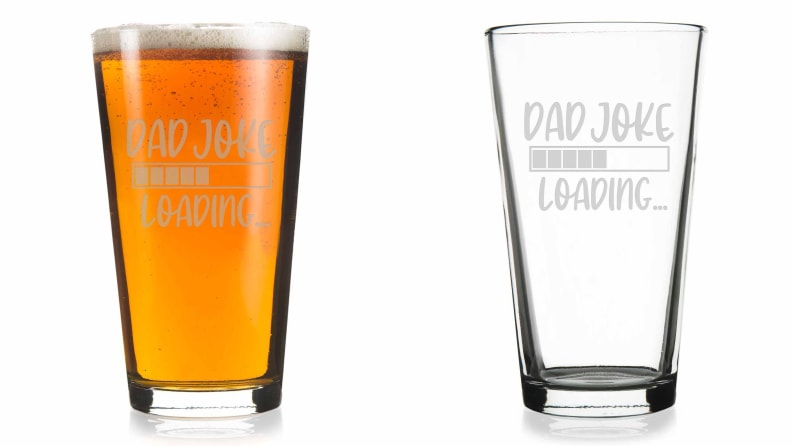 Dad joke loading glass