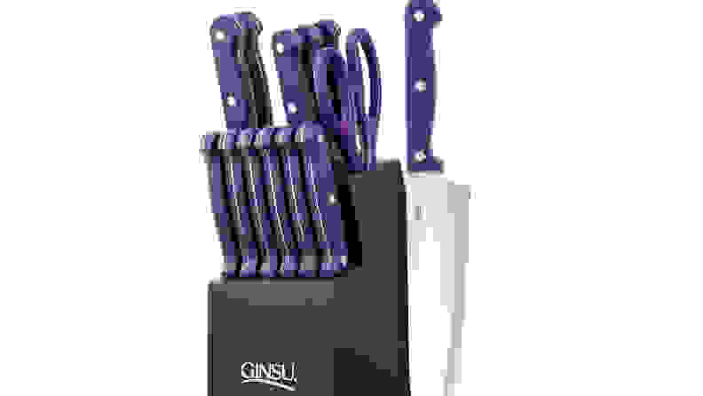 Set of purple Ginsu knives
