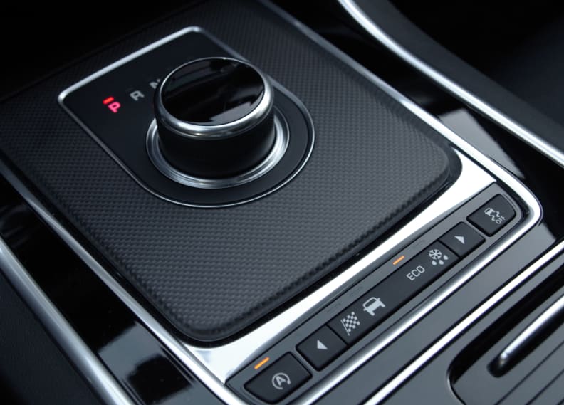 The selector for Dynamic Control sits below Jaguar's now-ubiquitous shift knob.