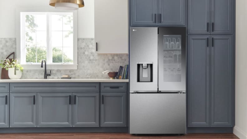 A new LG fridge installed in a modern kitchen.
