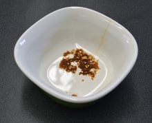 KitchenAid KDTE304DSS—Cheese Stain After Tough Cycle