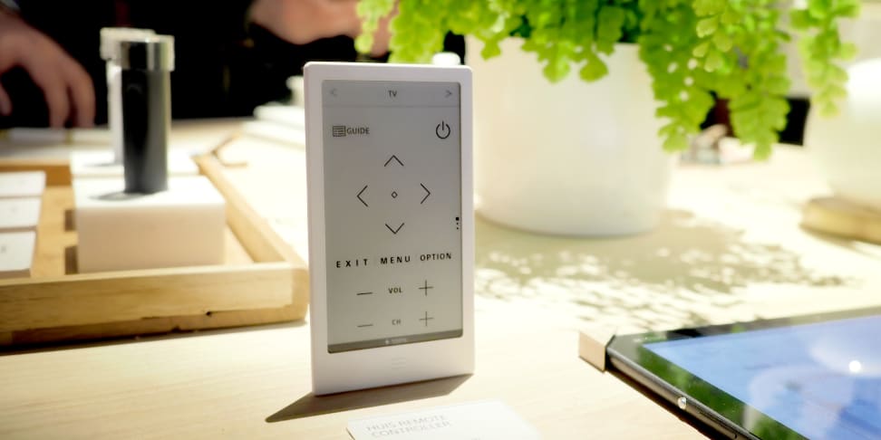 The Sony Huis remote's e-ink screen is sharp and responsive, with a uniform and minimalist design.