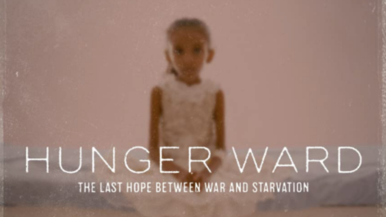 A title card from the film "Hunger Ward."