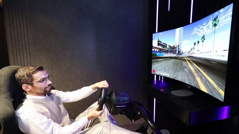 LG's 48-inch Bendable Cinematic Sound OLED (CSO) being showcased at CES 2021