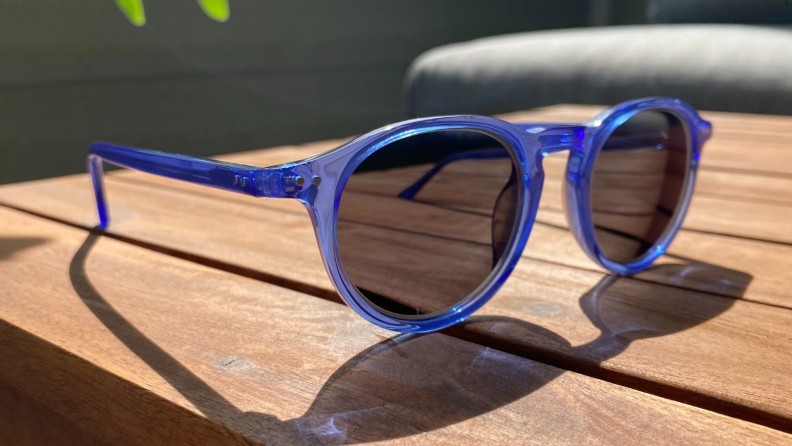 GlassesUSA glasses on a deck