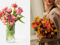 A collage of flowers and bouquets from UrbanStems.