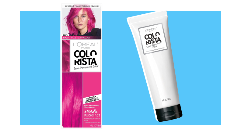 Two bottles of L’Oréal Paris Semi-Permanent Hair Color Kit in #Metallic Pink shade.