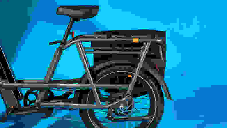 The sturdy rear rack and frame of the RadPower 3 Plus.