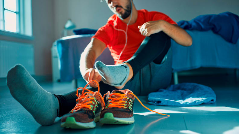 Removing workout clothes