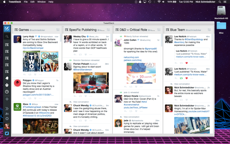 Tweetdeck's level of customization makes it my go-to desktop app for Twitter.
